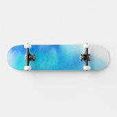 Blauwe plek, waterverf abstracte hand geschilderd skateboard (Horizontaal)