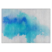 Blauwe plek, waterverf abstracte hand geschilderd snijplank (Voorkant)