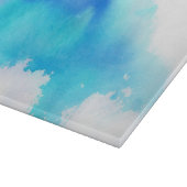 Blauwe plek, waterverf abstracte hand geschilderd snijplank (Hoek)