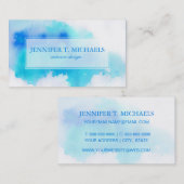 Blauwe plek, waterverf abstracte hand geschilderd visitekaartje (Voorkant / Achterkant)