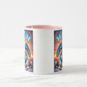 Blauwe pluggins en violets met kernen. mok (Midden)