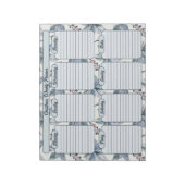 Blauwe Poinsettias Kerst Weekplanner Notitieblok (Linkerzijde)