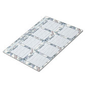 Blauwe Poinsettias Kerst Weekplanner Notitieblok (Schuin)