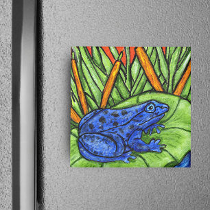 Blauwe Pois0n Kikkermagneet Magneet
