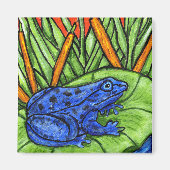 Blauwe Pois0n Kikkermagneet Magneet (Voorkant)