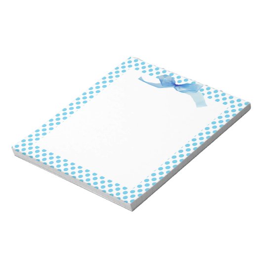 Blauwe poka Dots on White Notitieblok (Linkerzijde)