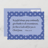 Blauwe poka is een vrolijk bijbeltje briefkaart (Voorkant / Achterkant)