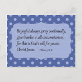 Blauwe poka is een vrolijk bijbeltje briefkaart (Voorkant)