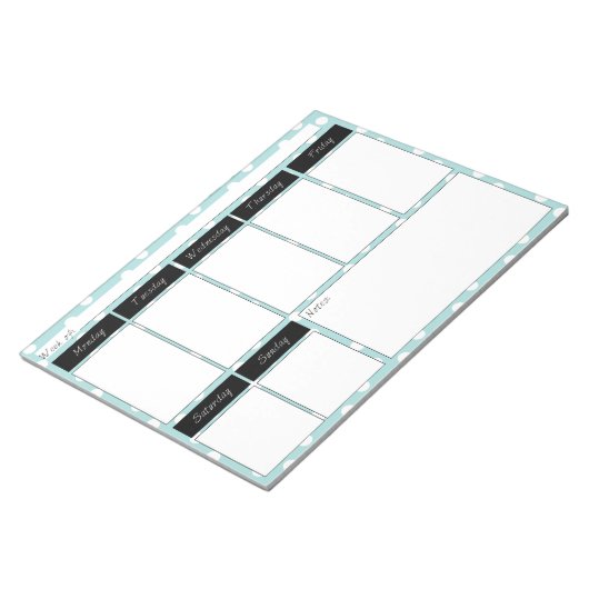 Blauwe poka Pit Pattern Weekselly Calendar Blocnot Notitieblok (Schuin)