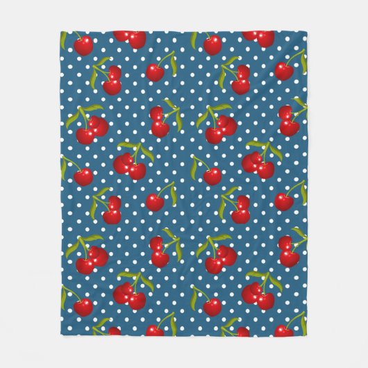 Blauwe poka stit Pattern Pattern Illustrator Po Fleece Deken (Voorkant)