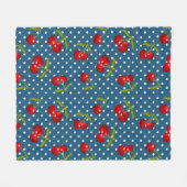 Blauwe poka stit Pattern Pattern Illustrator Po Fleece Deken (Voorkant (Horizontaal))