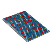 Blauwe poka stit Pattern Pattern Illustrator Po Notitieboek (Rechterzijde)