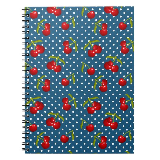 Blauwe poka stit Pattern Pattern Illustrator Po Notitieboek (Voorkant)
