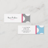 Blauwe pokadots, grijze pokadots, gebotteld patroo mini visitekaartje (Voorkant / Achterkant)