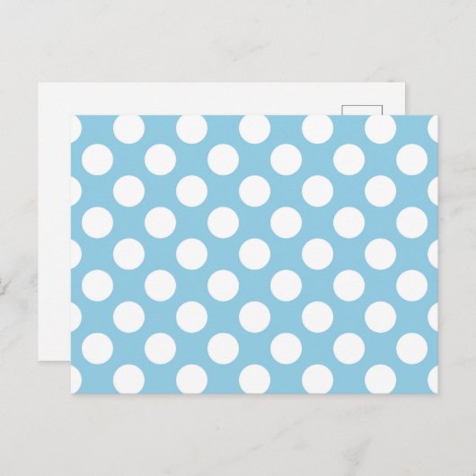 Blauwe pokadots, poolvlek, Stippen, gedopt Briefkaart (Voorkant / Achterkant)