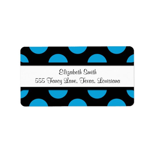 Blauwe pokadots, poolvlek, Stippen, gedopt Etiket (Voorkant)