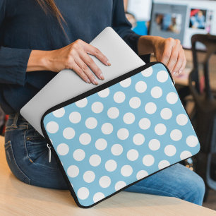 Blauwe pokadots, poolvlek, Stippen, gedopt Laptop Sleeve