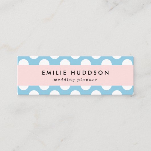 Blauwe pokadots, poolvlek, Stippen, gedopt Mini Visitekaartje (Voorkant)