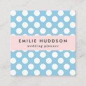 Blauwe pokadots, poolvlek, Stippen, gedopt Vierkante Visitekaartje (Voorkant)