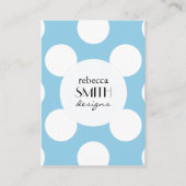 Blauwe pokadots, poolvlek, Stippen, gedopt Visitekaartje (Voorkant)