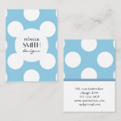Blauwe pokadots, poolvlek, Stippen, gedopt Visitekaartje (Voorkant / Achterkant)