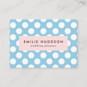 Blauwe pokadots, poolvlek, Stippen, gedopt Visitekaartje (Voorkant)