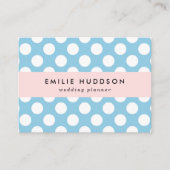 Blauwe pokadots, poolvlek, Stippen, gedopt Visitekaartje (Voorkant)