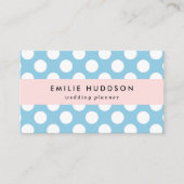 Blauwe pokadots, poolvlek, Stippen, gedopt Visitekaartje (Voorkant)