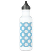Blauwe pokadots, poolvlek, Stippen, gedopt Waterfles (Links)