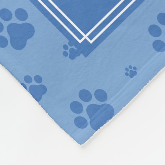 Blauwe pokken Monogram Pet Fleece Blanket (Hoek)