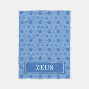 Blauwe pokken Monogram Pet Fleece Blanket Deken