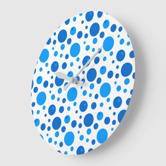 Blauwe pokkendots en cirkels wandklok (Hoek)