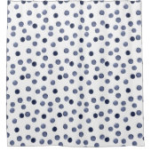 Blauwe pokstip. waterverf douchegordijn (Voorkant)