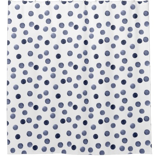 Blauwe pokstip. waterverf douchegordijn (Voorkant)