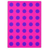 Blauwe pokstippen op fuchsia klembord (Achterkant)
