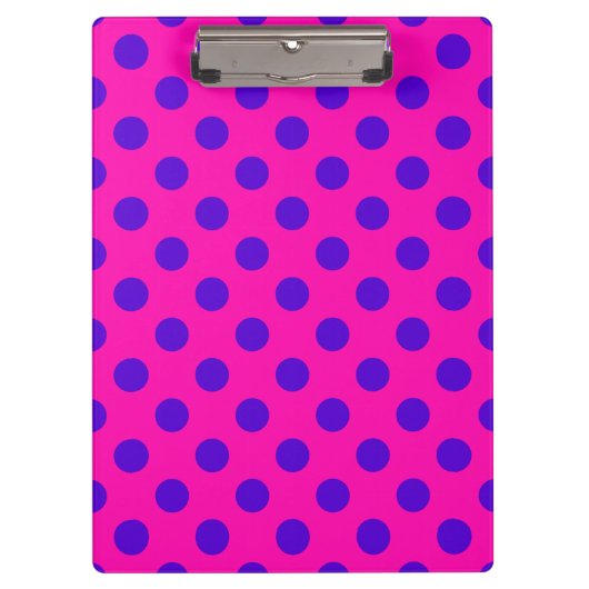 Blauwe pokstippen op fuchsia klembord (Voorkant)