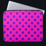 Blauwe pokstippen op fuchsia laptop sleeve<br><div class="desc">Blauwe pokstippen op fuchsia</div>