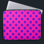 Blauwe pokstippen op fuchsia laptop sleeve<br><div class="desc">Blauwe pokstippen op fuchsia</div>