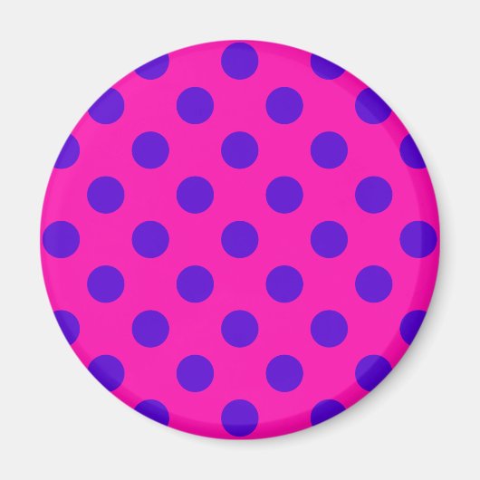 Blauwe pokstippen op fuchsia magneet (Voorkant)
