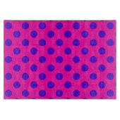 Blauwe pokstippen op fuchsia snijplank (Voorkant)