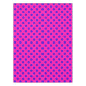 Blauwe pokstippen op fuchsia tafelkleed (Voorkant)