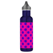 Blauwe pokstippen op fuchsia waterfles  (Links)