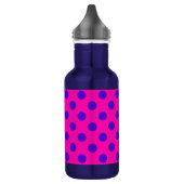 Blauwe pokstippen op fuchsia waterfles (Links)