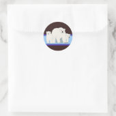 Blauwe Polar Beren Envelop Afdichtingen Ronde Sticker (Tas)