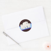 Blauwe Polar Beren Envelop Afdichtingen Ronde Sticker (Envelop)