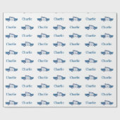 Blauwe Politieagent Verjaardagsfeestje Custom Cadeaupapier (Vlak)