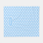 Blauwe polka dot aangepaste naam bord deken (Voorkant (Horizontaal))