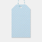 Blauwe Polka Dot Baby shower Cadeaulabel (Achterkant)
