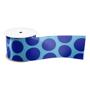 Blauwe Polka Dot op Aqua Lint