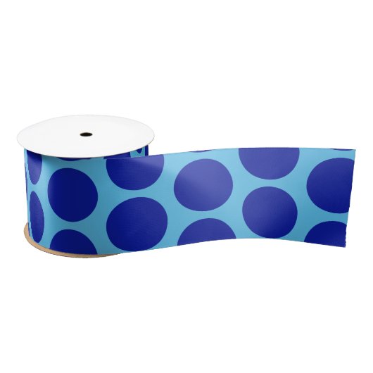 Blauwe Polka Dot op Aqua Lint (Spoel)